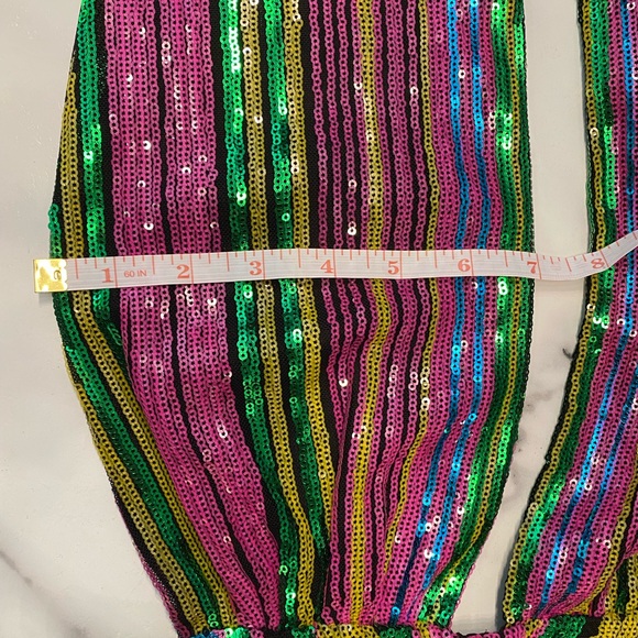 Fashion nova dress, mini multicoloured sequin party cocktail dress - Picture 12 of 16